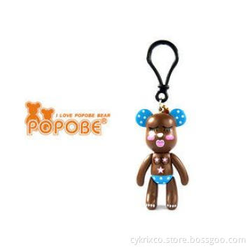 Plastic Buckle POPOBE Bear Keychain Bag Decoration 8.2cm Pr